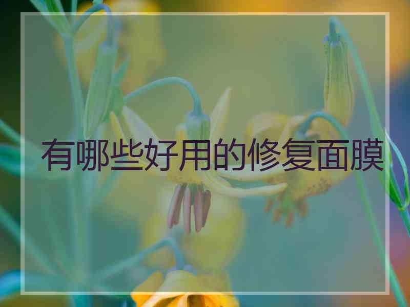 有哪些好用的修复面膜