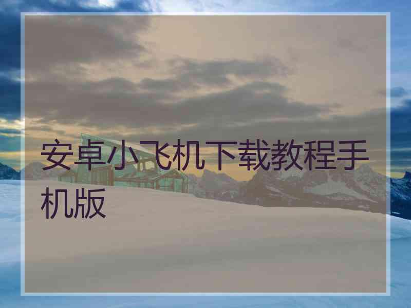 安卓小飞机下载教程手机版