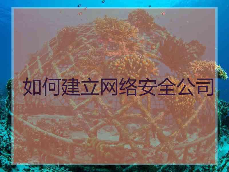 如何建立网络安全公司