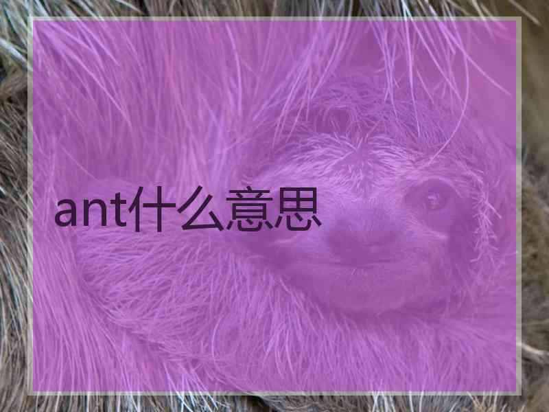 ant什么意思