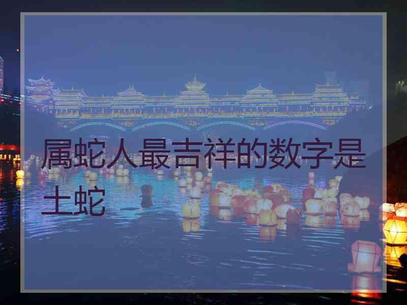 属蛇人最吉祥的数字是土蛇