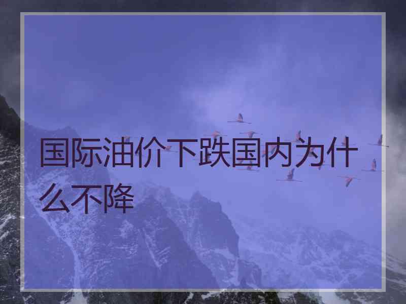 国际油价下跌国内为什么不降