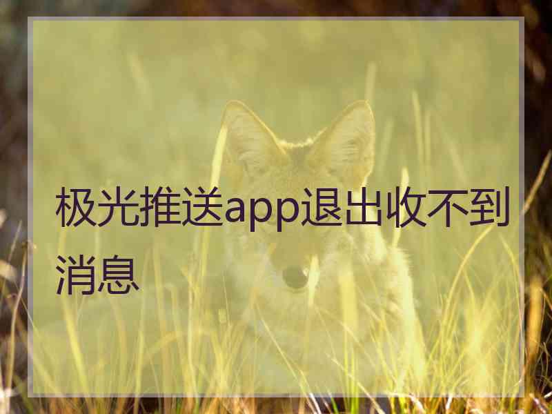 极光推送app退出收不到消息