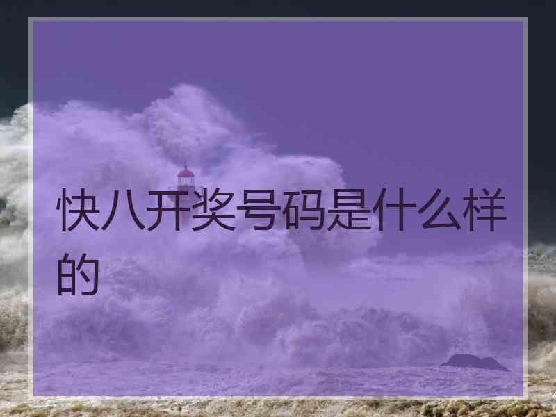 快八开奖号码是什么样的