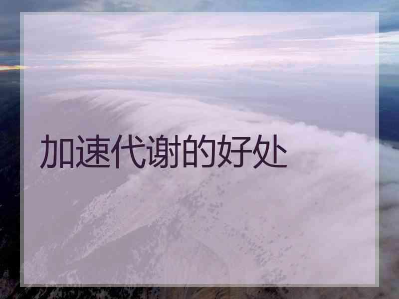 加速代谢的好处