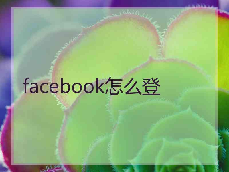 facebook怎么登