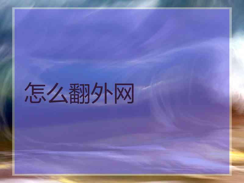 怎么翻外网
