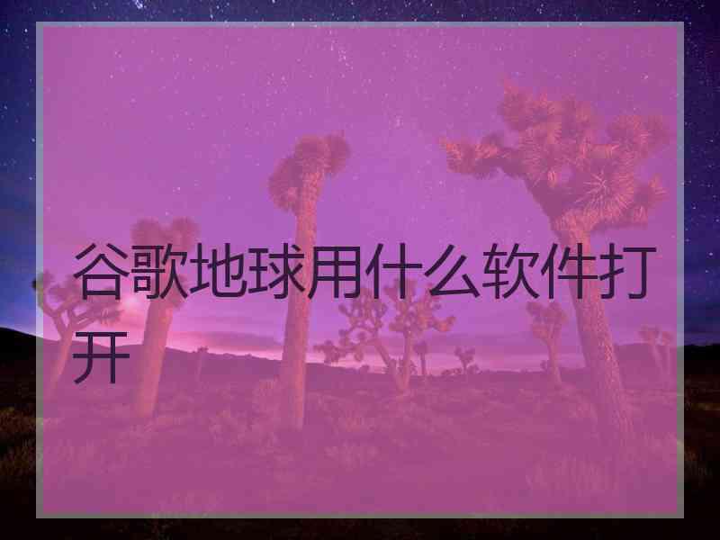 谷歌地球用什么软件打开