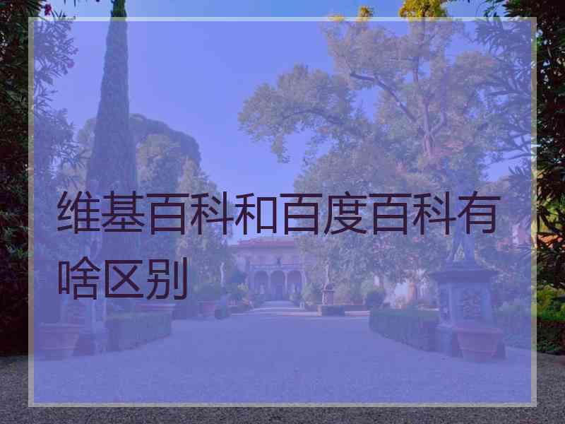 维基百科和百度百科有啥区别