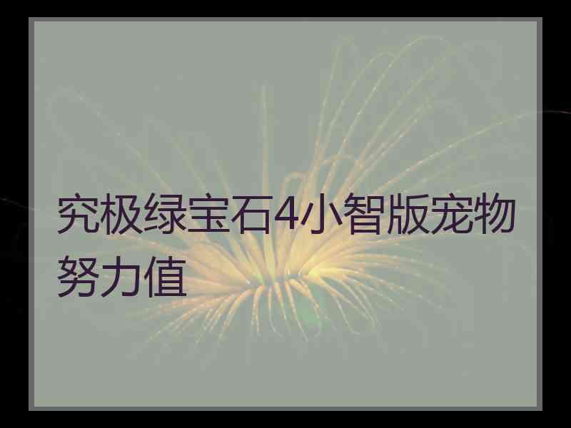 究极绿宝石4小智版宠物努力值