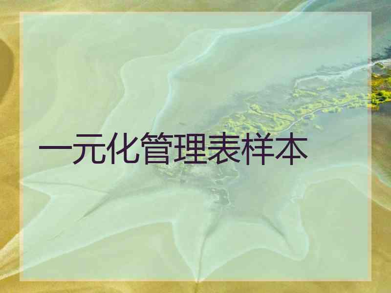 一元化管理表样本