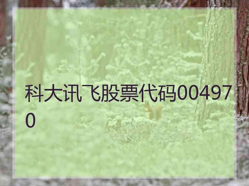 科大讯飞股票代码004970