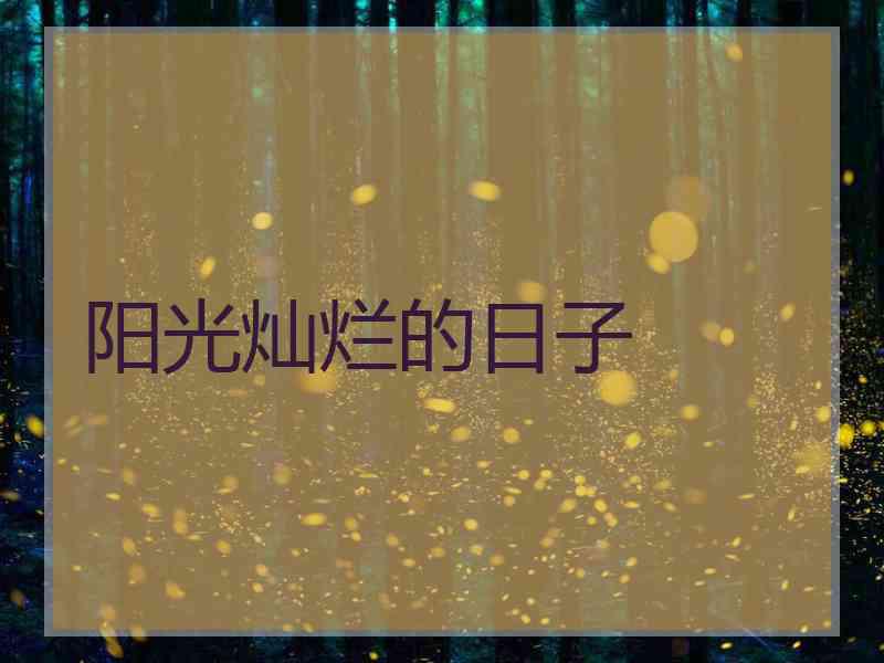 阳光灿烂的日子