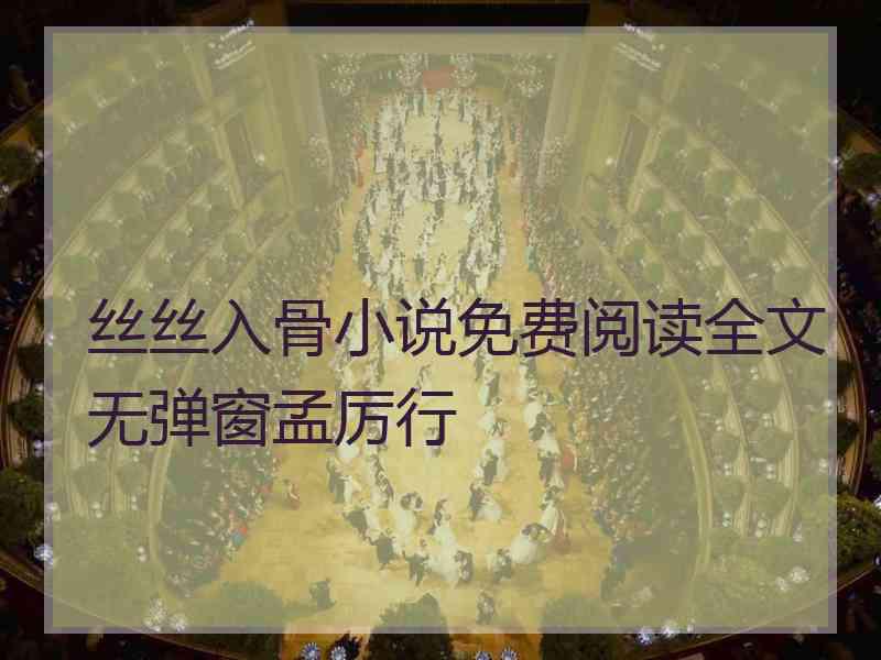 丝丝入骨小说免费阅读全文无弹窗孟厉行