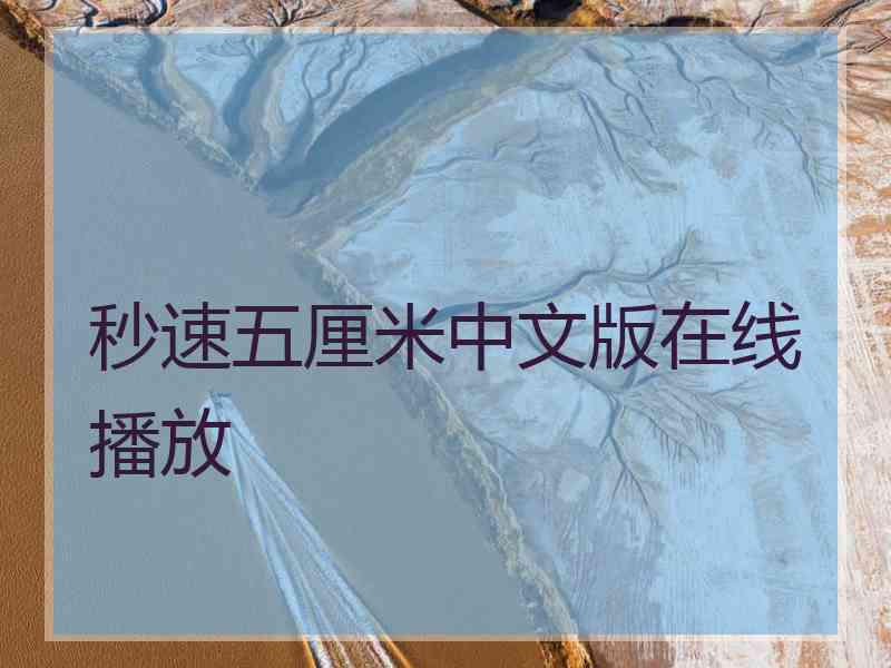 秒速五厘米中文版在线播放