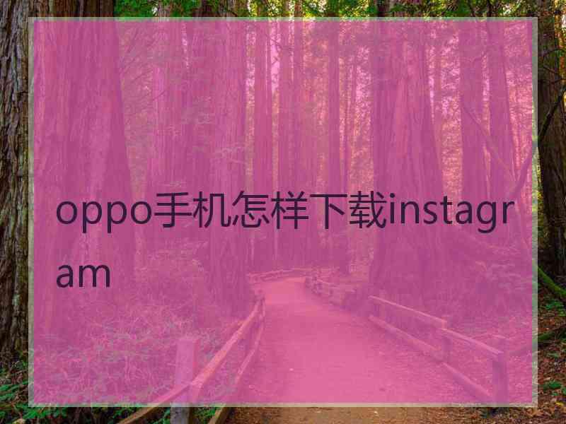 oppo手机怎样下载instagram