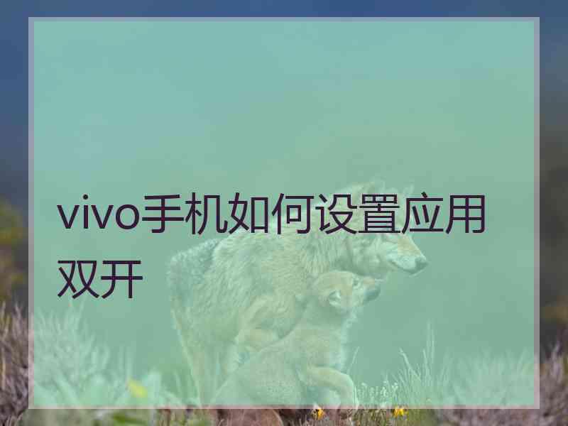 vivo手机如何设置应用双开