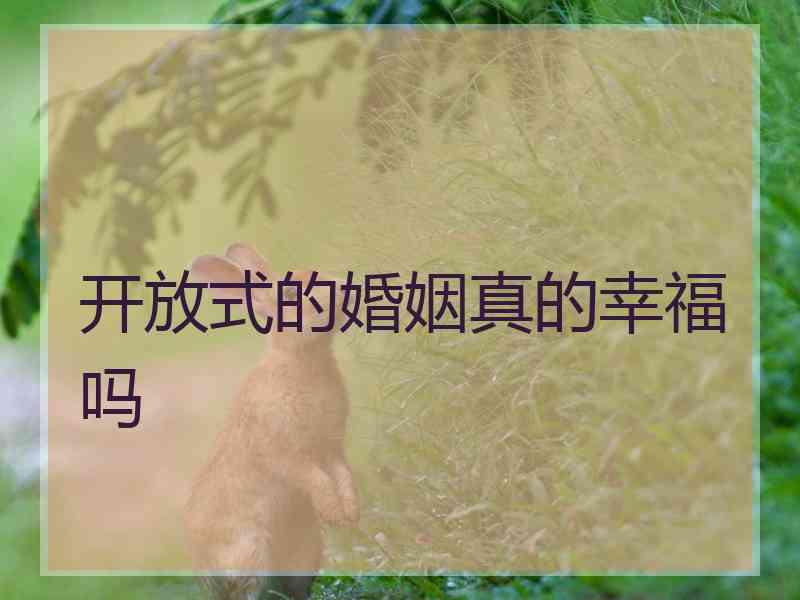 开放式的婚姻真的幸福吗