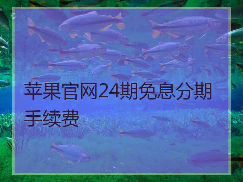 苹果官网24期免息分期手续费