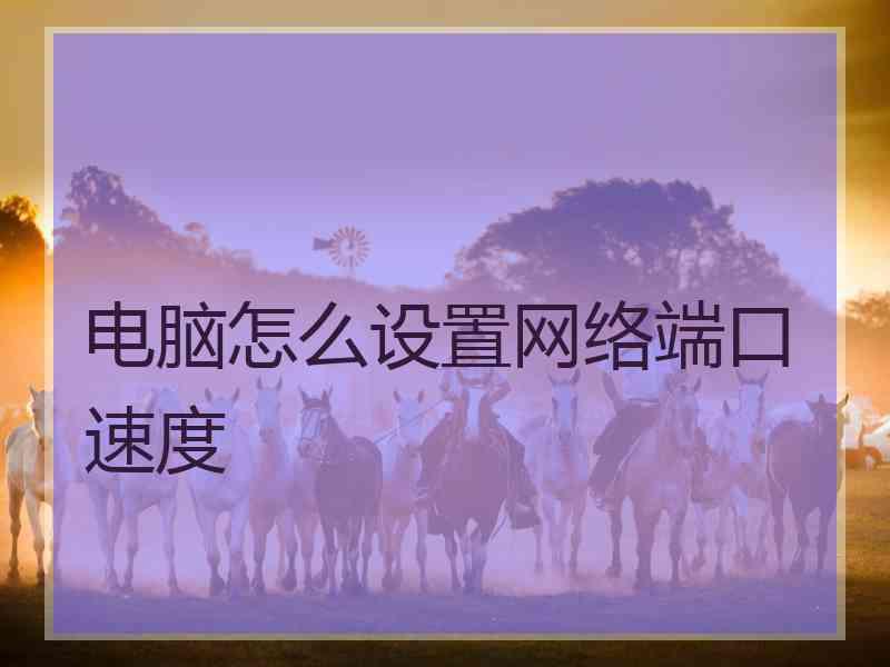 电脑怎么设置网络端口速度