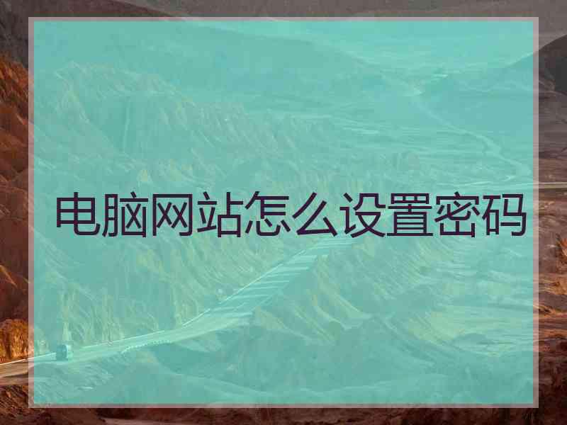 电脑网站怎么设置密码