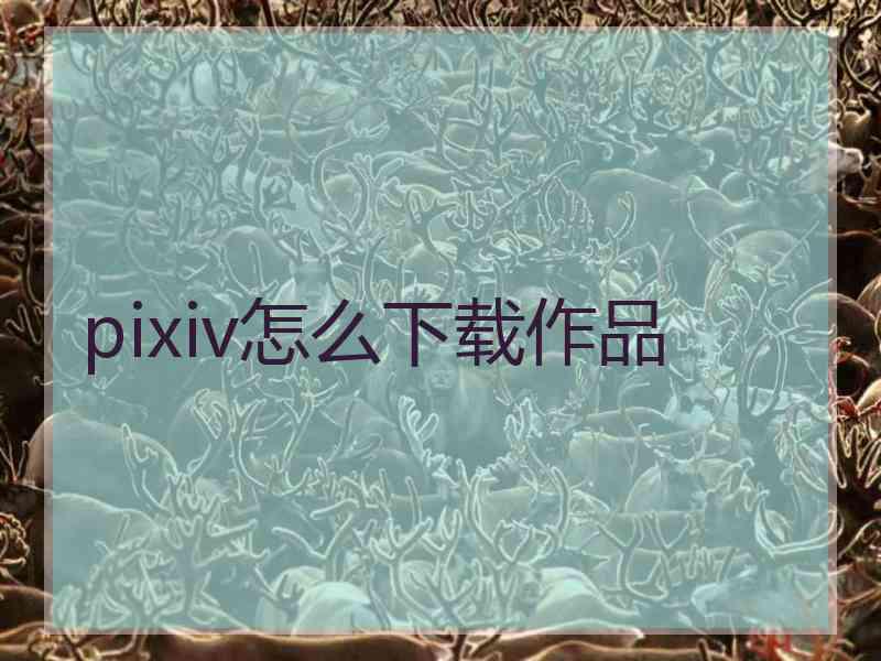 pixiv怎么下载作品