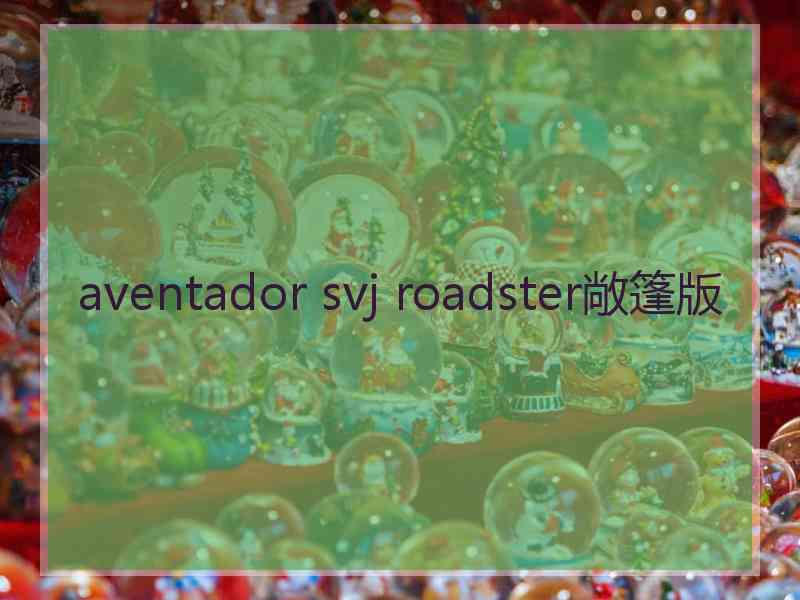 aventador svj roadster敞篷版