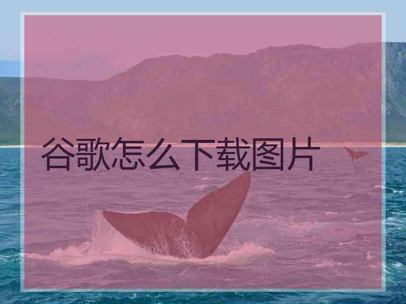 谷歌怎么下载图片