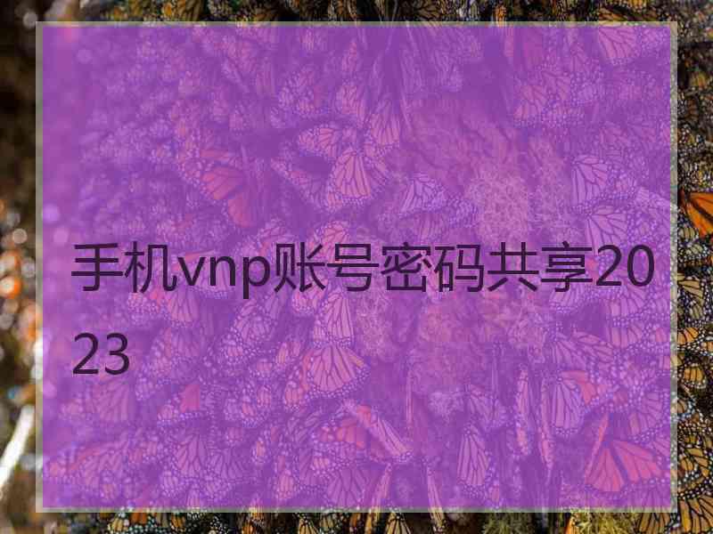 手机vnp账号密码共享2023