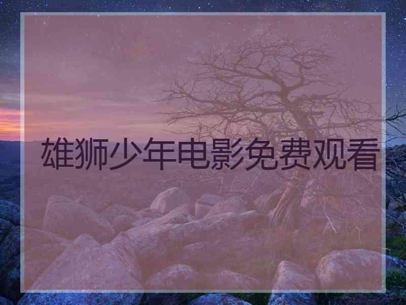雄狮少年电影免费观看