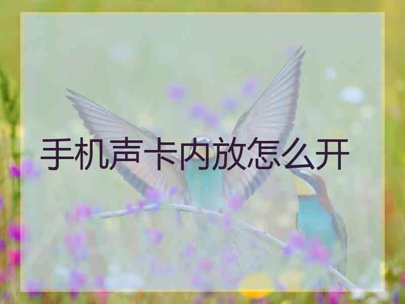 手机声卡内放怎么开