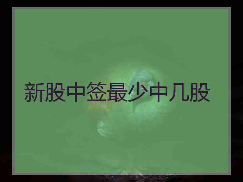 新股中签最少中几股