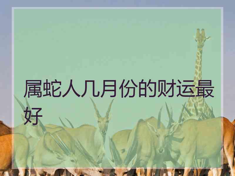属蛇人几月份的财运最好