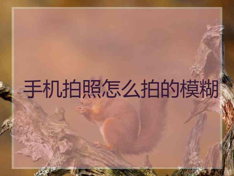 手机拍照怎么拍的模糊