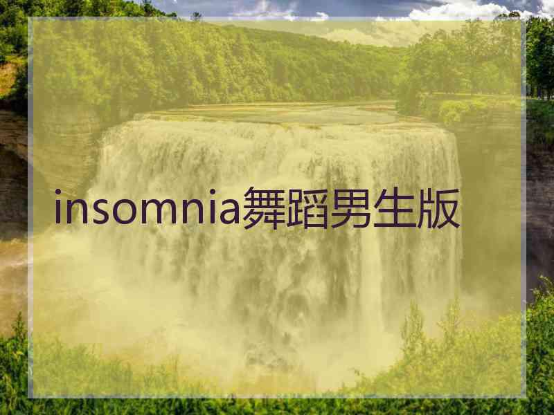 insomnia舞蹈男生版