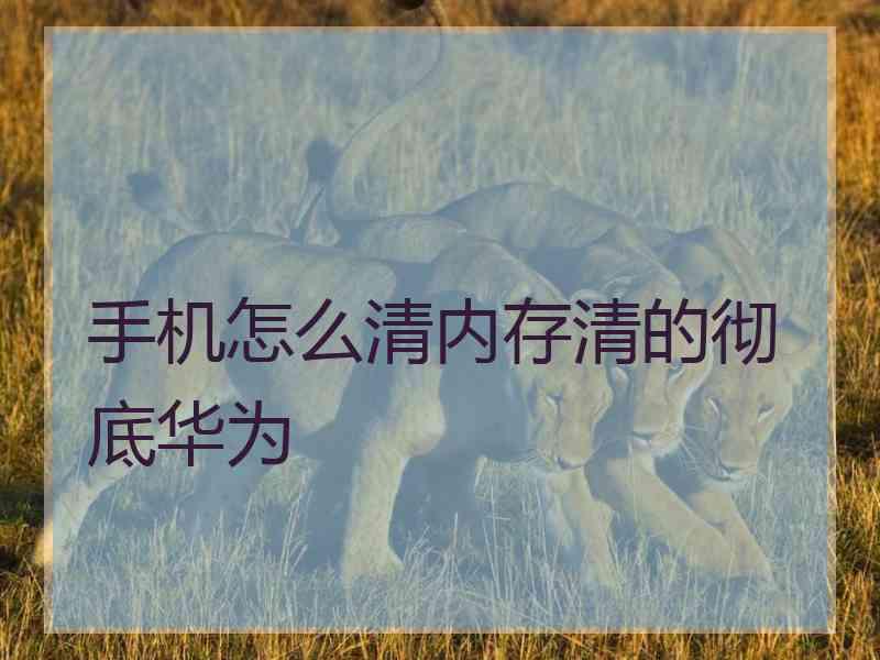 手机怎么清内存清的彻底华为