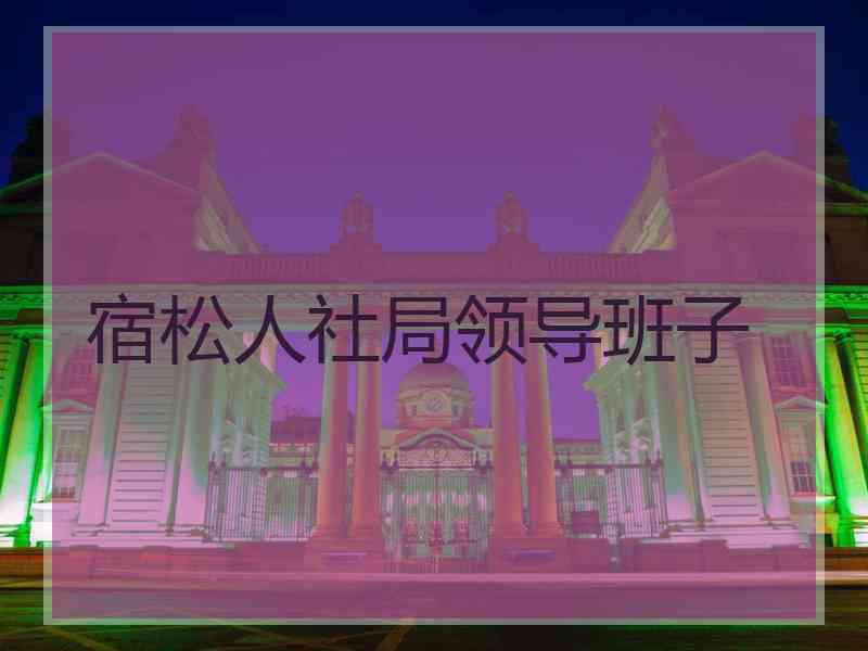 宿松人社局领导班子