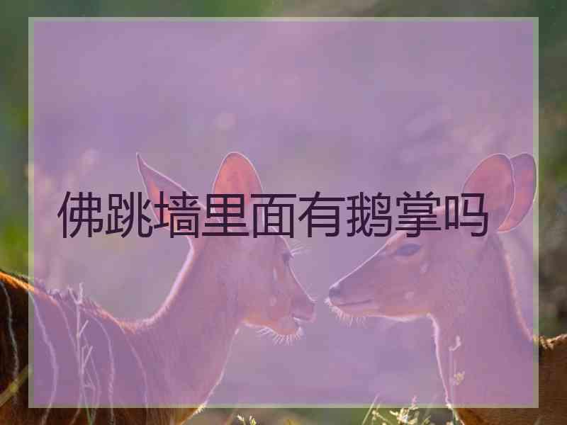 佛跳墙里面有鹅掌吗