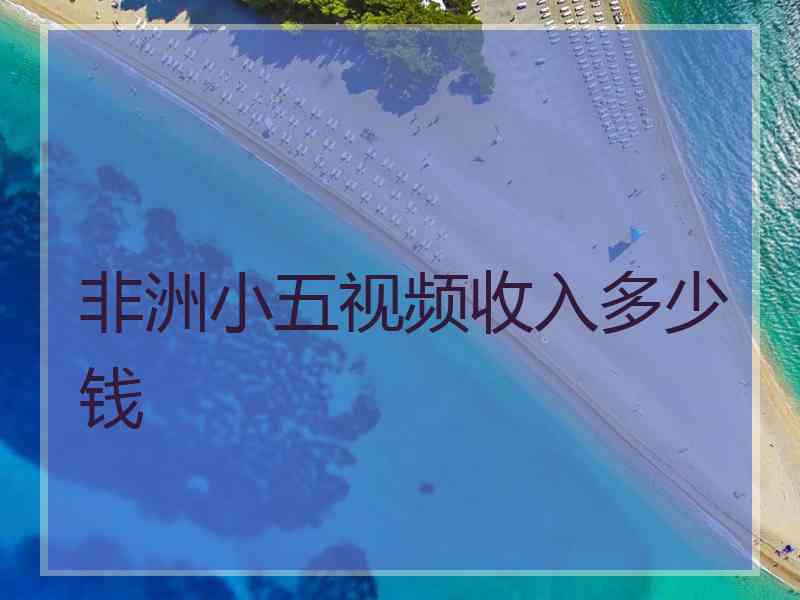 非洲小五视频收入多少钱