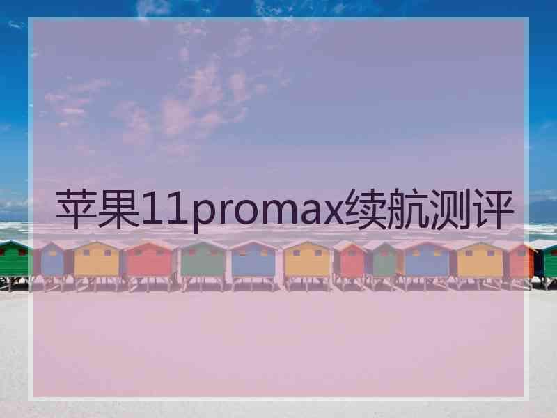 苹果11promax续航测评