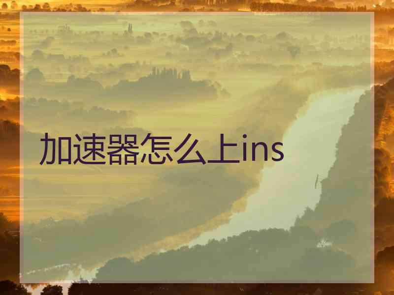 加速器怎么上ins