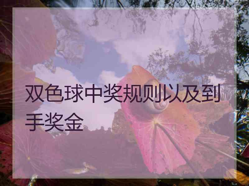 双色球中奖规则以及到手奖金