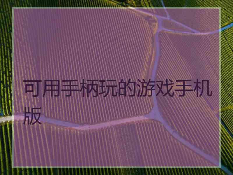 可用手柄玩的游戏手机版