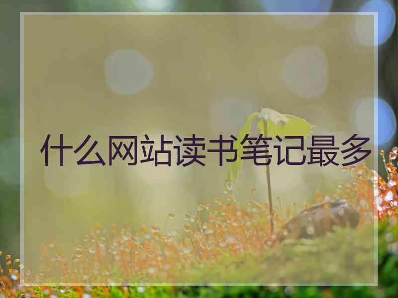 什么网站读书笔记最多