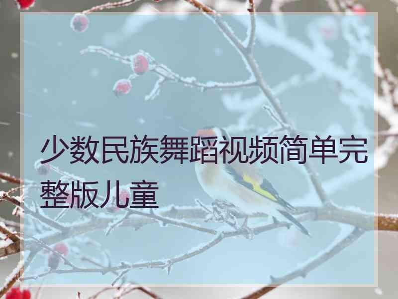 少数民族舞蹈视频简单完整版儿童