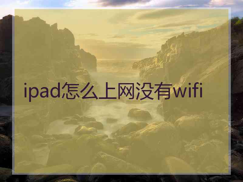 ipad怎么上网没有wifi