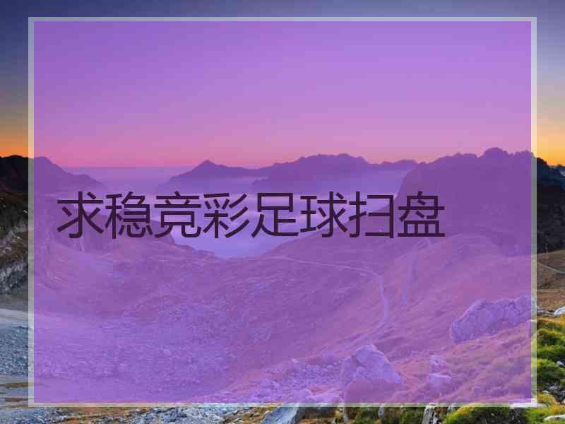 求稳竞彩足球扫盘
