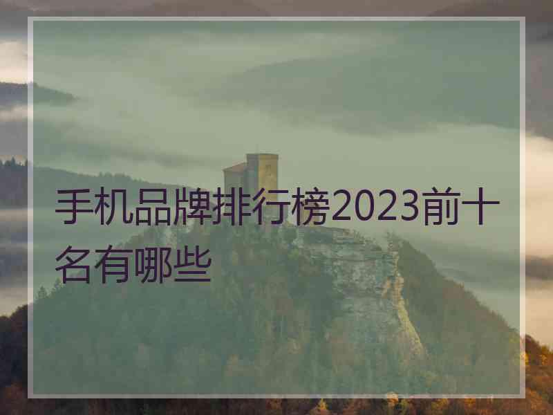 手机品牌排行榜2023前十名有哪些