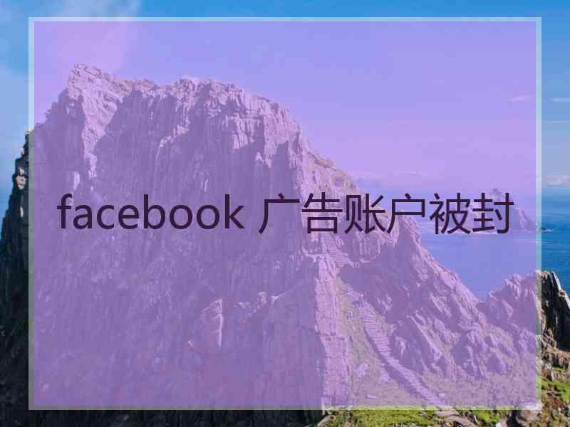 facebook 广告账户被封