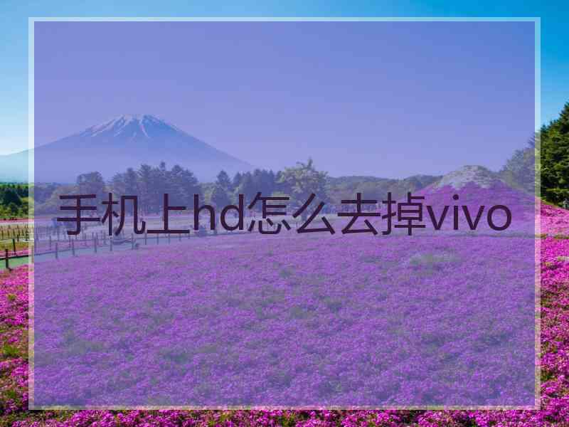 手机上hd怎么去掉vivo